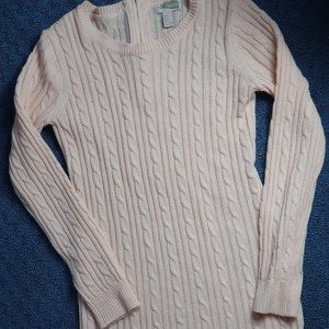 Blush Pink Cable Knit Sweater Dress